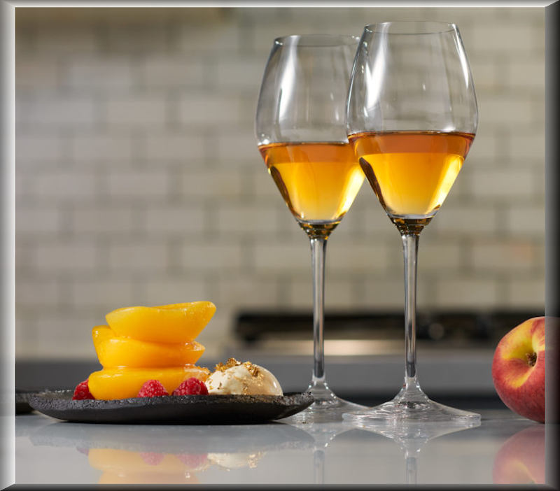 Ice wine and peaches