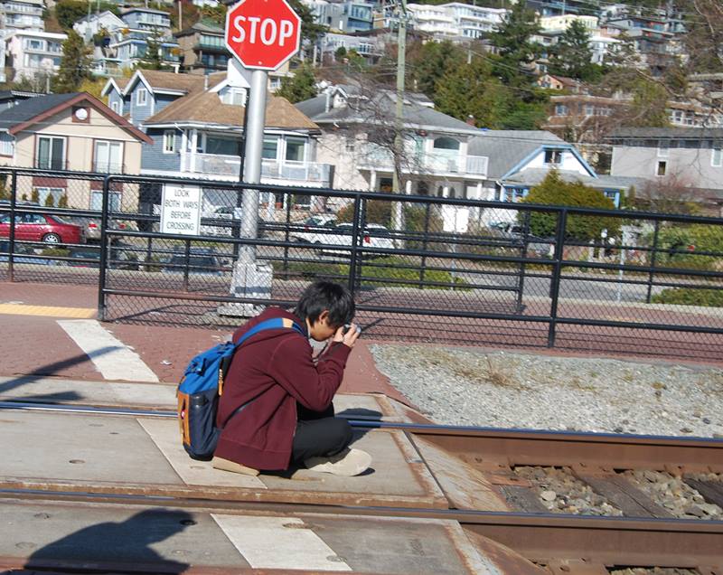 Sitting on the Tracks 
Photo by Robert A Bell
