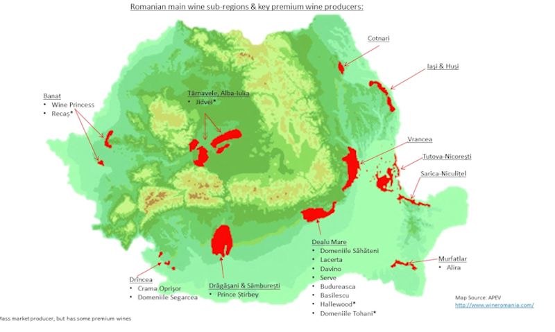 Romainia wine regions